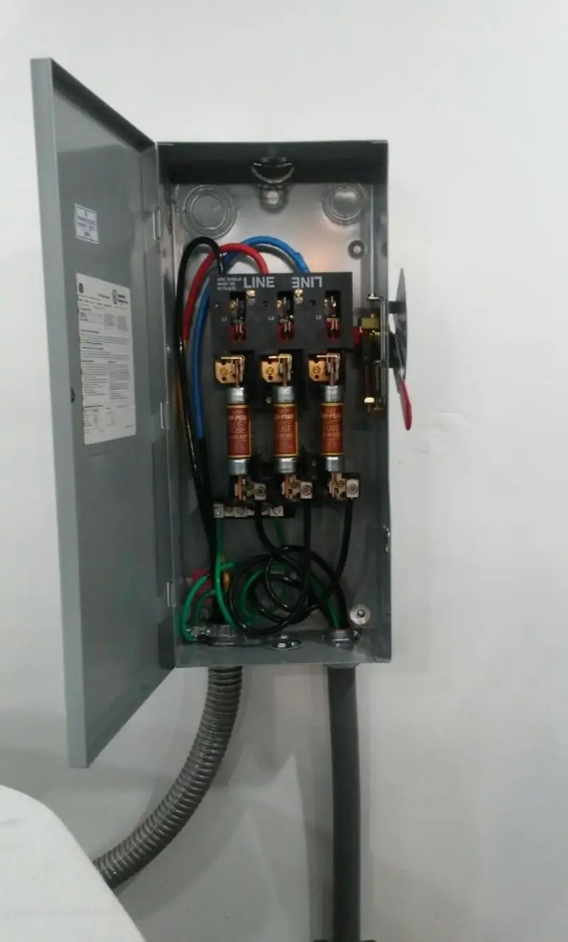 Three-phase disconnect switch installed for Electrical Wiring & Rewiring in Molalla